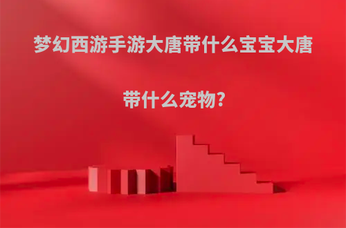 梦幻西游手游大唐带什么宝宝大唐带什么宠物?