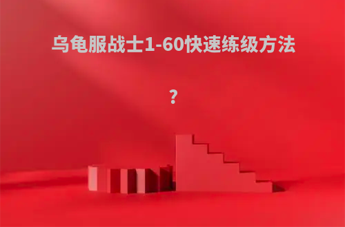 乌龟服战士1-60快速练级方法?