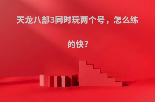 天龙八部3同时玩两个号，怎么练的快?