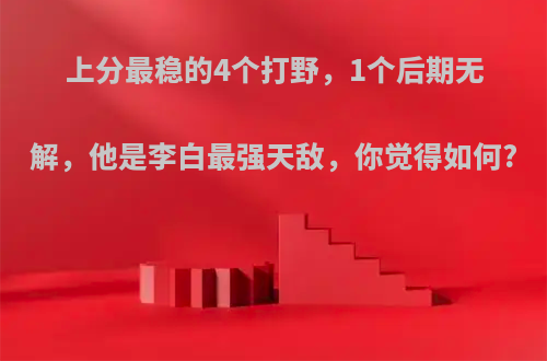 上分最稳的4个打野，1个后期无解，他是李白最强天敌，你觉得如何?