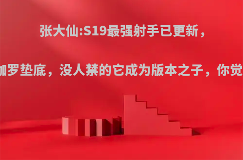 张大仙:S19最强射手已更新，后羿伽罗垫底，没人禁的它成为版本之子，你觉得呢?