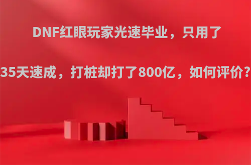 DNF红眼玩家光速毕业，只用了35天速成，打桩却打了800亿，如何评价?