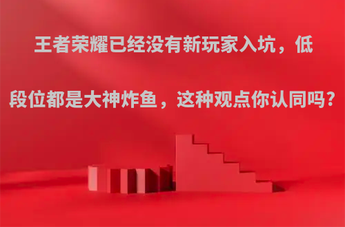 王者荣耀已经没有新玩家入坑，低段位都是大神炸鱼，这种观点你认同吗?