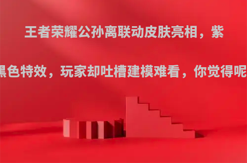 王者荣耀公孙离联动皮肤亮相，紫黑色特效，玩家却吐槽建模难看，你觉得呢?
