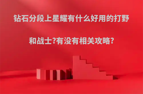 钻石分段上星耀有什么好用的打野和战士?有没有相关攻略?
