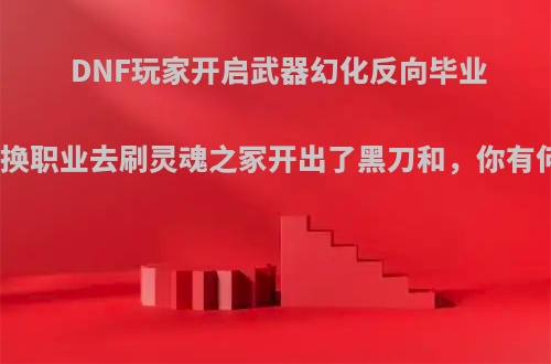 DNF玩家开启武器幻化反向毕业大法，换职业去刷灵魂之冢开出了黑刀和，你有何看法?