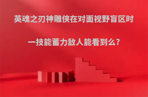 英魂之刃神雕侠在对面视野盲区时一技能蓄力敌人能看到么?