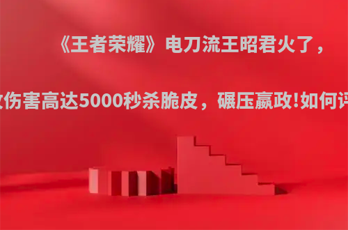《王者荣耀》电刀流王昭君火了，普攻伤害高达5000秒杀脆皮，碾压嬴政!如何评价?