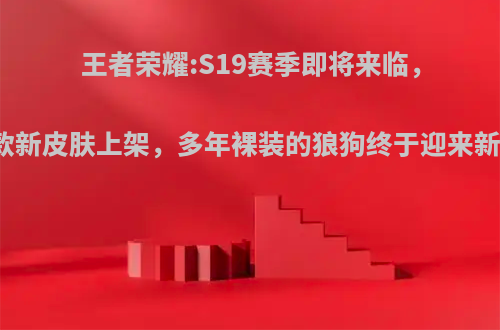 王者荣耀:S19赛季即将来临，四款新皮肤上架，多年裸装的狼狗终于迎来新衣?