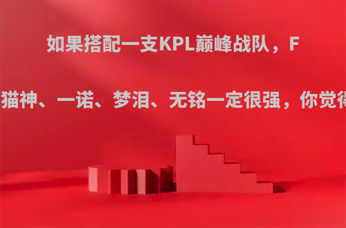 如果搭配一支KPL巅峰战队，Fly、猫神、一诺、梦泪、无铭一定很强，你觉得呢?